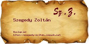 Szegedy Zoltán névjegykártya